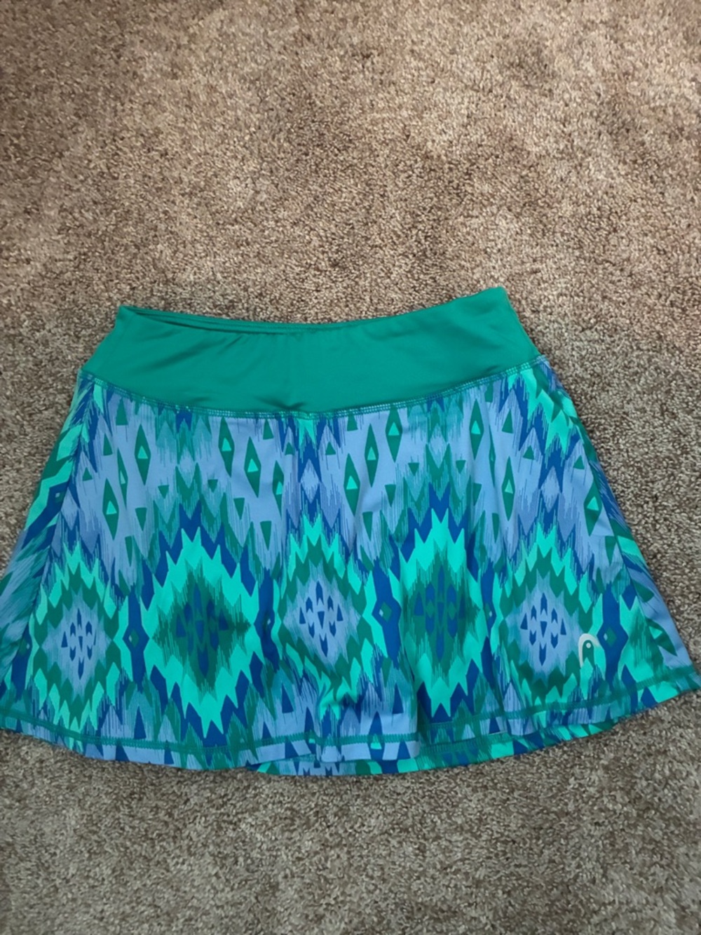 Head Teal & Blue Patterned Circle Skort